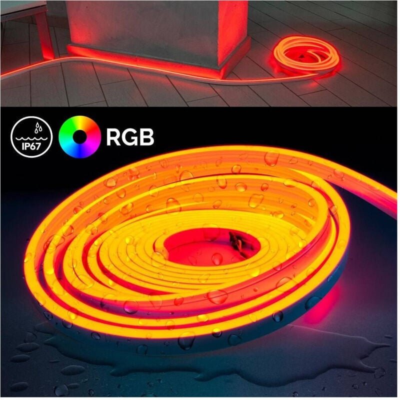 Trade Shop - neon flex led-streifen IP67 160W rgb 24V mehrfarbig licht für den aussenbereich 10METER rolle -