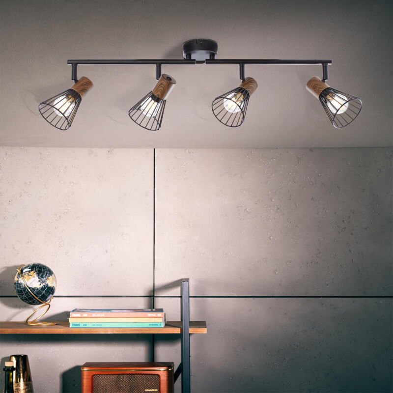 Thumbnail - Brilliant - Lampe Manama Spotrohr 4flg holz dunkel/schwarz matt 4x D45, E14, 18W, geeignet für Tropfenlampen (nicht enth...