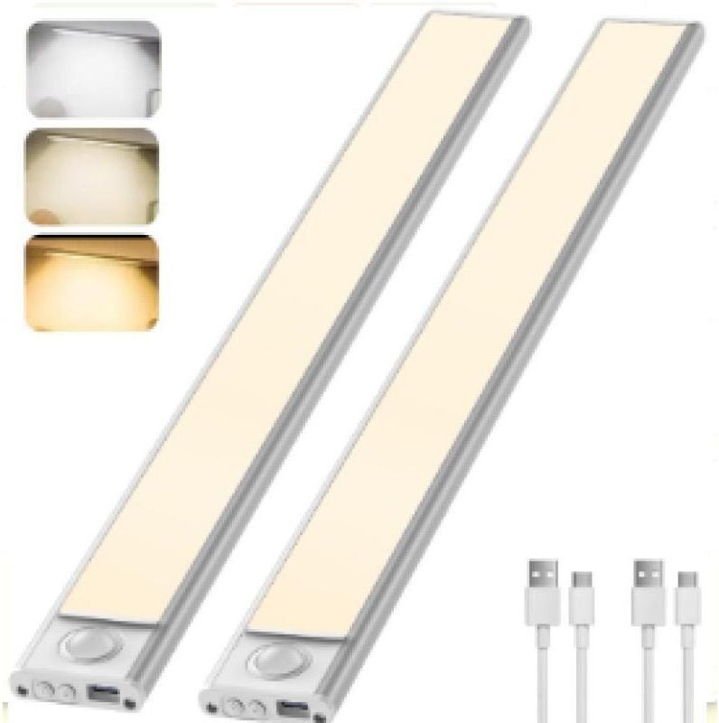 30 cm LED-Schrankleuchte mit Bewegungsmelder, 2500 mAh, USB-aufladbar, 4 Modi, dimmbar, für Küche, Arbeitszimmer, als Na...