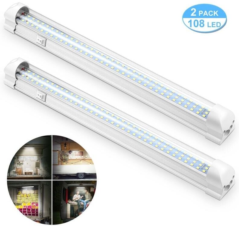 12 v LED-Innenlichtleiste, helle Innenbeleuchtung mit Ein-/Ausschalter, 1200 lm, Lichtleiste für Auto, Van, Camping, lkw...