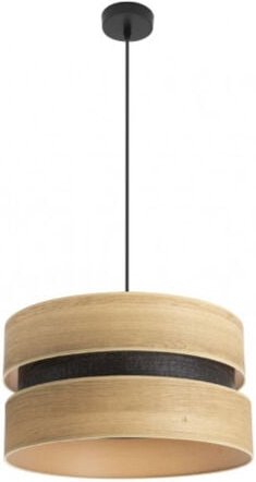 Senko - Colet Pendelleuchte 1xe27 schwarz/helles Holz regx40x40 cm