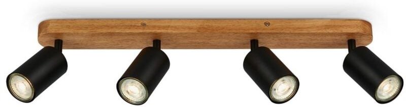 Briloner - Deckenlampe Deckenleuchte vintage industrial 4xGU10 9W schwarz holz