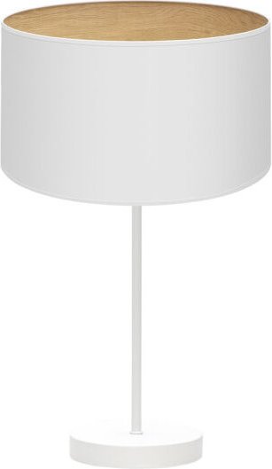 Fabrilamp - Tischleuchte tania 1xe27 weiß/weiß/helles Holz 62x30x30 cm