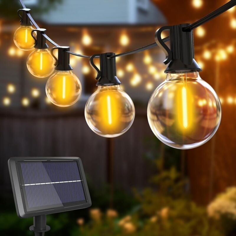 18,3 m lange Solar-Lichterkette für den Außenbereich, 30 LEDs, wasserdicht (IP65), 4 Modi, ideal für Garten, Terrasse, H...
