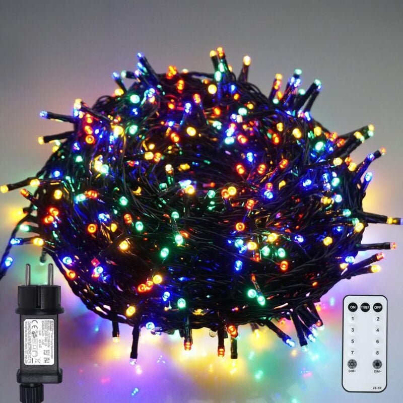 300LED Lichterkette Außen Innen Bunt,15M Bunte Lichterkette Outdoor Indoor mit 8Modi,4 Helligkeitsstufen Timer IP44 Bunt...
