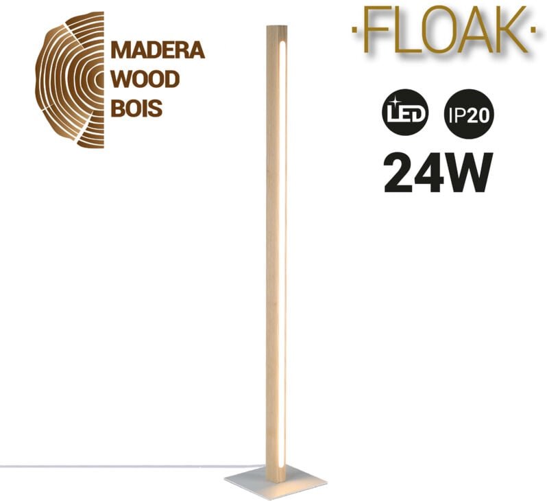 Stehleuchte aus Holz 'floak' 24W dimmbar
