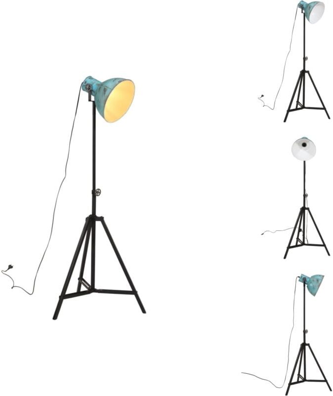 Stehleuchte 25 w Blau 61x61x90/150 cm E27 - Industrielampen - Stehlampe - Metallleuchte - Blaue Leuchte - Wohnraumbeleuc...