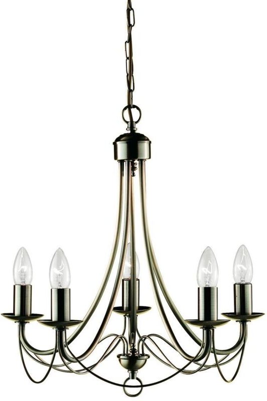 Searchlight - Maypole - 5 Light Multi Arm Deckenanhänger Antik Messing, E14