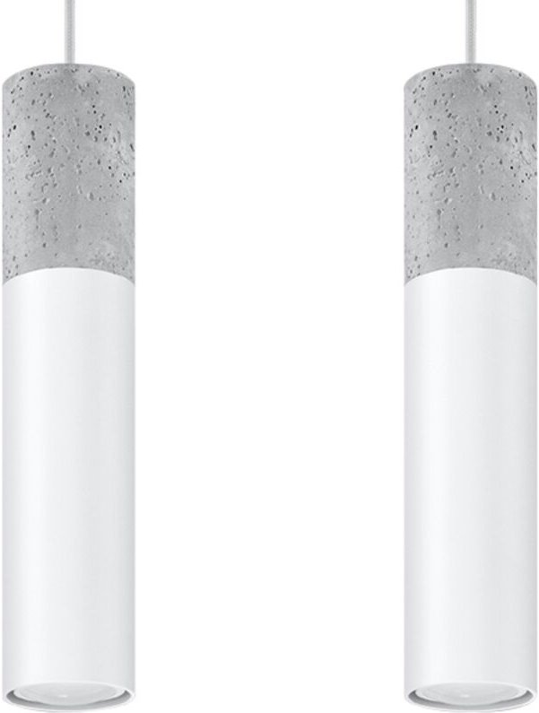 Twin Hanging Pendant Light Grey, White GU10 Twin Hanging Pendelleuchte Grau, Weiß GU10