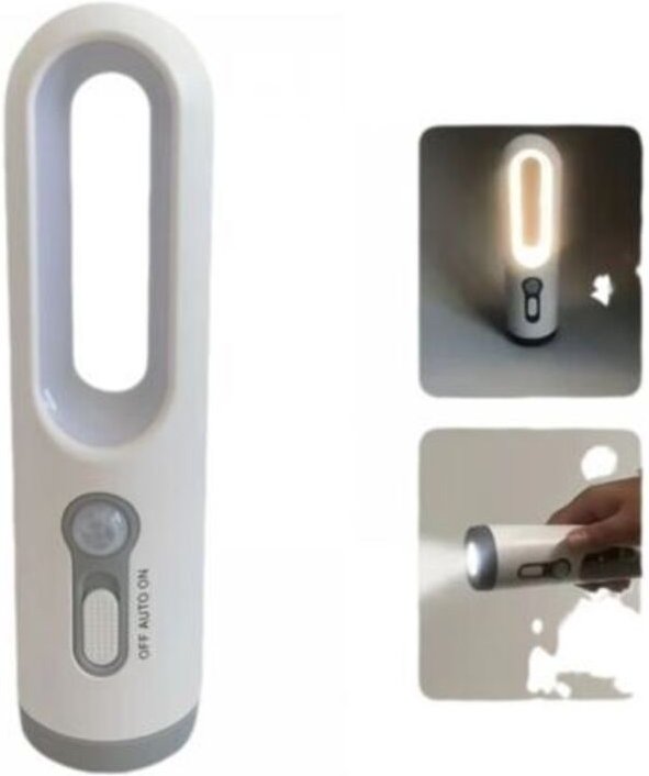 Tragbares 2-in-1-LED-Nachtlicht zum Schutz der Augen, geeignet für Schlafzimmer, Badezimmer, Lesen, Camping, weiß