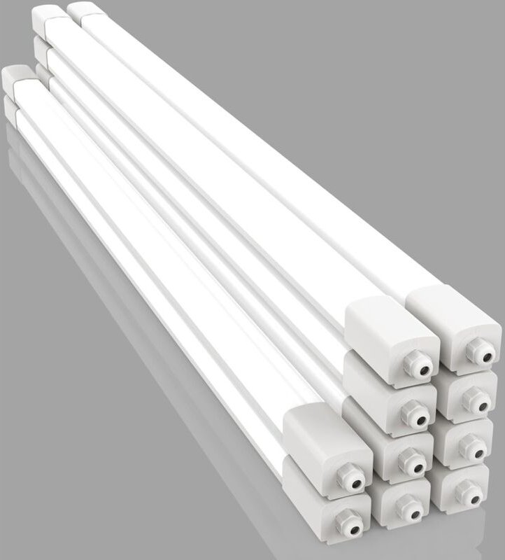 Amdelne 10er 150cm Feuchtraumleuchte Led mit 45W 5000LM werkstattlampe led, Wasserfest Wasserdicht IP65 Verknüpfbar Deck...