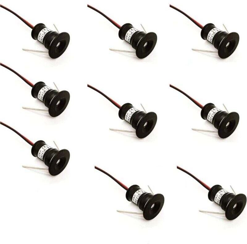 Schwarze 9er-Packung 12 v 1 w Mini-LED-Einbaustrahler für die Decke für Küche, Treppenhaus, Schrank, Flur, DIY-Beleuchtu...