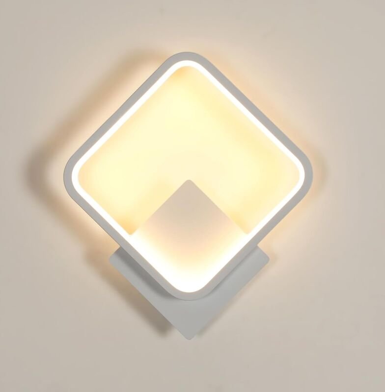 GOECO Moderne LED-Wandleuchte, Weiß, Ø 30 cm, 17 W, Warmweißes Licht 3000 K, Für Schlafzimmer, Wohnzimmer, Flur, Treppen...