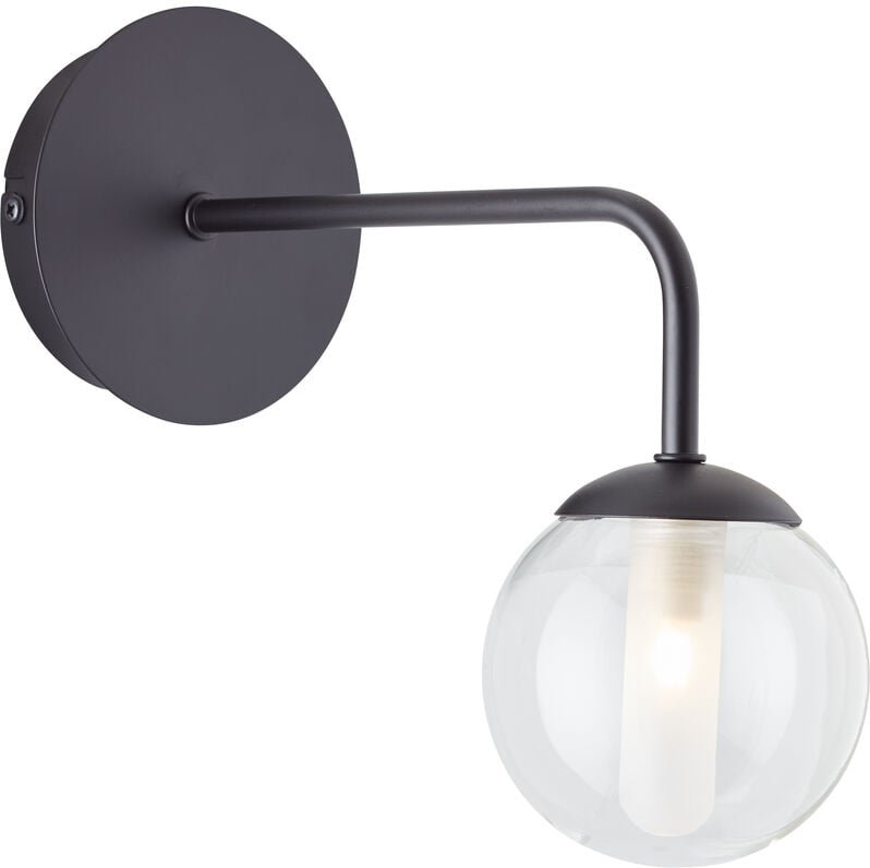 Brilliant - Lampe Gitse Wandleuchte schwarz/transparent Metall schwarz 1x QT14, G9, 20 w
