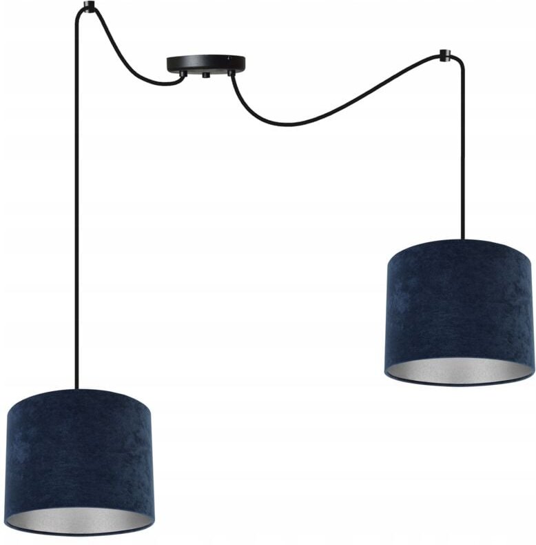 Hängelampe, Deckenleuchter, Chrom, Samtlampenschirm