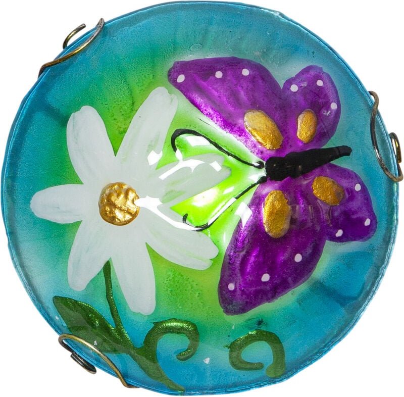 Solar Erdspieß Salona, Dekoration, led, Outdoor, Blumen und Schmetterlingsdesign, Dämmerungssensor, Kaltweiß, 44 cm - St...