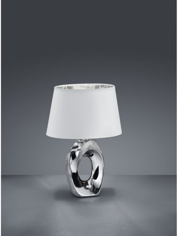 Moderne Tischlampe Silber Keramik Taba H33 cm Trio Lighting