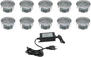 Desineo - Kit von 10 weiße versenkt Flecken kalt draußen (10 x 1W) mit Transformator 2