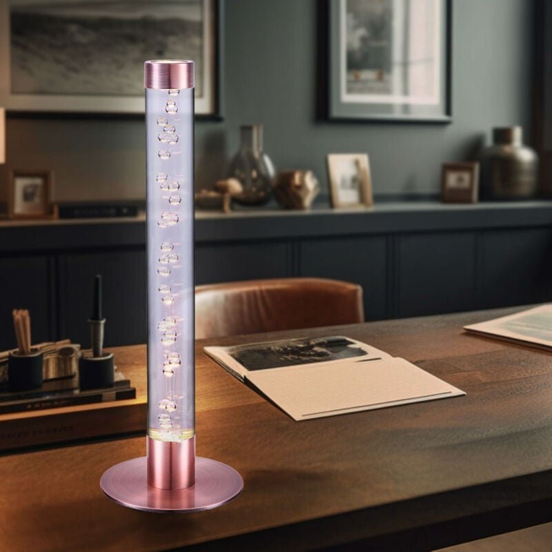 Thumbnail - Tischleuchte kupfer Beistellleuchte Modern Tischlampe Wohnzimmerleuchte, Luftblasenoptik, led 4,5W 300Lm warmweiß, DxH 1...