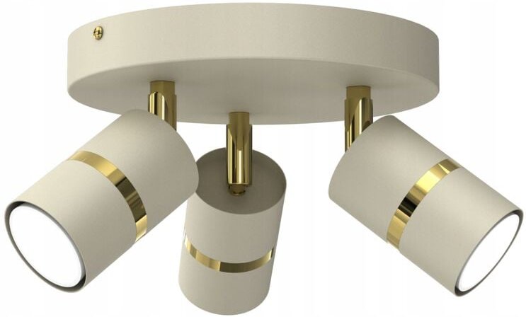 Beige Gold Deckenleuchte, verstellbar 3x GU10