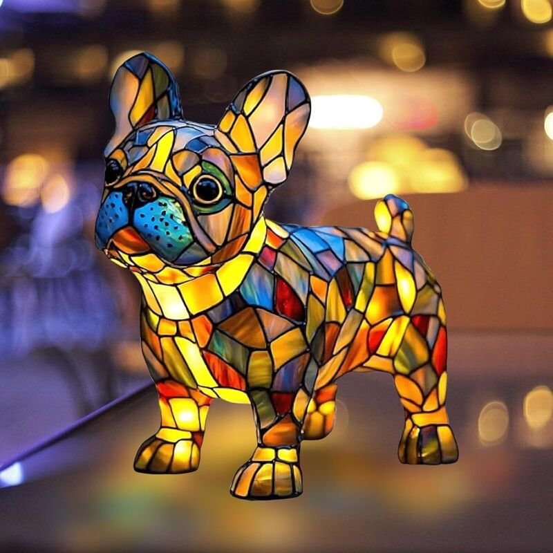 Künstlerische Nachtleuchte der Hunde-Serie, Tischlampen der Hunde-Serie, Leuchte in Hundeform, getönte Tischleuchte aus ...