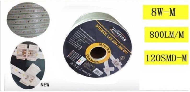 Trade Shop - led-streifen 2835 120D 9,5 mm 100 mt 220V warmes kaltes natürliches licht 2835 smd -