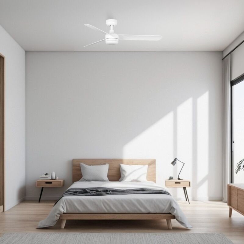 Baires Deckenventilator Weiß mit Licht Ø120 cm