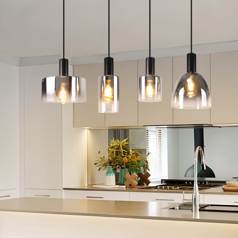 Gbly - Pendelleuchte Hängelampe Esstisch 4 Flammig Hängeleuchte- E27 Vintage Esszimmerlampe Hängend Pendellampe Höhenver...