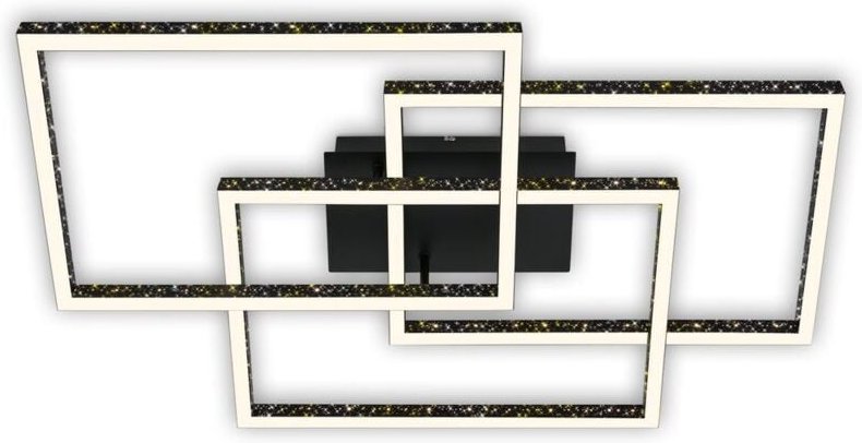 Brilo - ner led Deckenleuchte Frame 80 cm, schwarz, Glitzereffekt Deckenleuchte