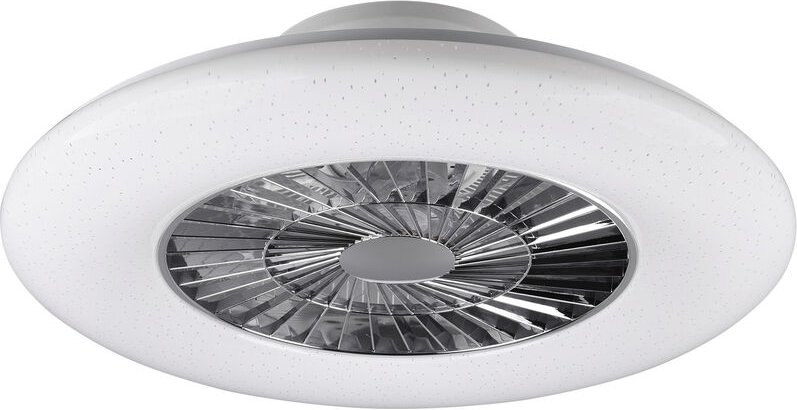 Visby - LED-Ventilator und Deckenleuchte �60 cm mit satiniertem Diffusor, Fernbedienung, Dimmer, Timer, Nachtlicht und S...