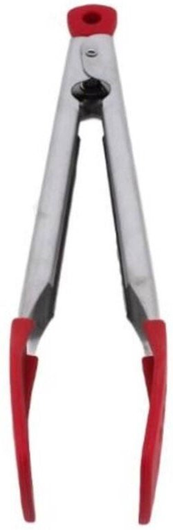 Trade Shop Traesio - Trade Shop - edelstahl griff silikon lebensmittel zange bbq klemme küchenutensil -