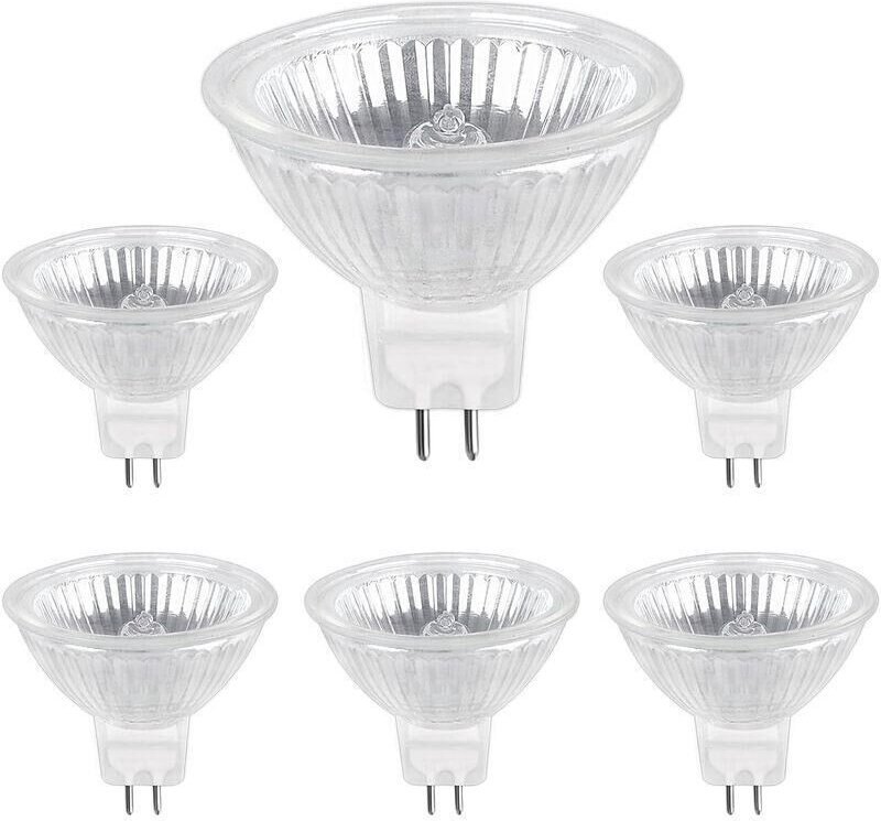 GU5.3 50W 12V Halogenlampe, 800lm Warmweiß 2700K, dimmbar, MR16 Halogen-Spotlampe, 6er-Pack