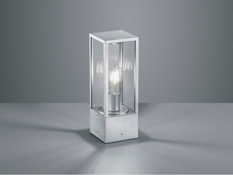 Meinewunschleuchte - led Sockelleuchte Silber Zinkfarben Höhe 40cm IP44 - Außenleuchten Wegeleuchten