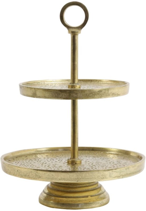 Etagere 2-lagig Lutek Gold - Ø24x37 cm - Light&living