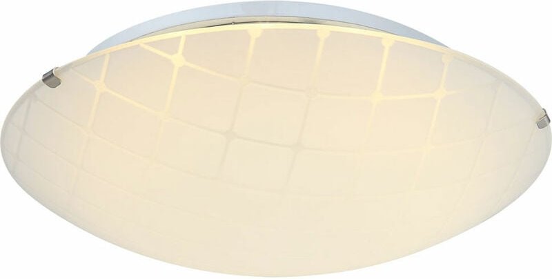 Deckenlampe Deckenleuchte Wohnzimmerleuchte Esszimmerlampe, Wohnzimmer Chrom Glas opal, LED 12W 900Lm neutralweiß, DxH 3...