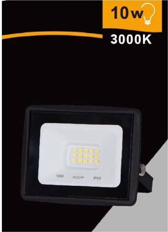 Trade Shop Traesio - Trade Shop - licht-led far 10 watt 900 lm IP65 schwarzfolger natürlicher warm EK02-10W-N -