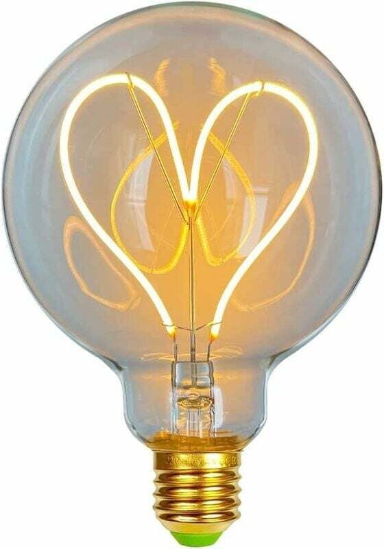 Vintage LED-Glühbirne 4W Dimmbar Antike Edison Glühfaden LED-Glühbirne 220/240V G95 Kern Wärmeglühend (Transparent) [Ene...