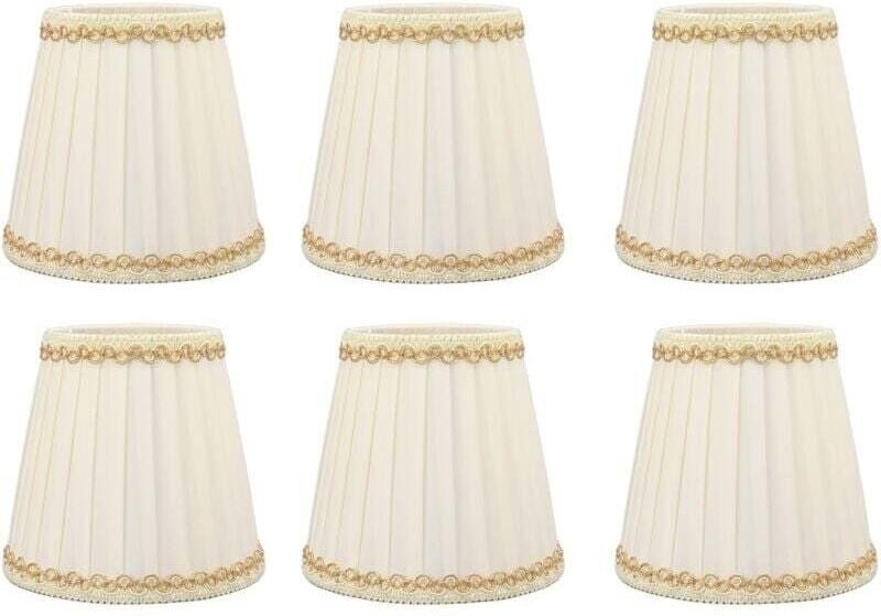 6 Pièces Abat Jour Moderne Pince Tissu pour Ampoule Lustre Mur et Table