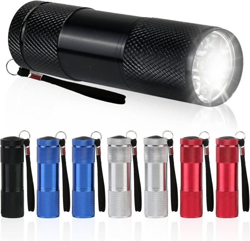 Mini-Taschenlampe – 8-teiliges LED-Taschenlampen-Set für Kindergeburtstage, wasserdichte kleine Aluminium-Taschenlampe m...