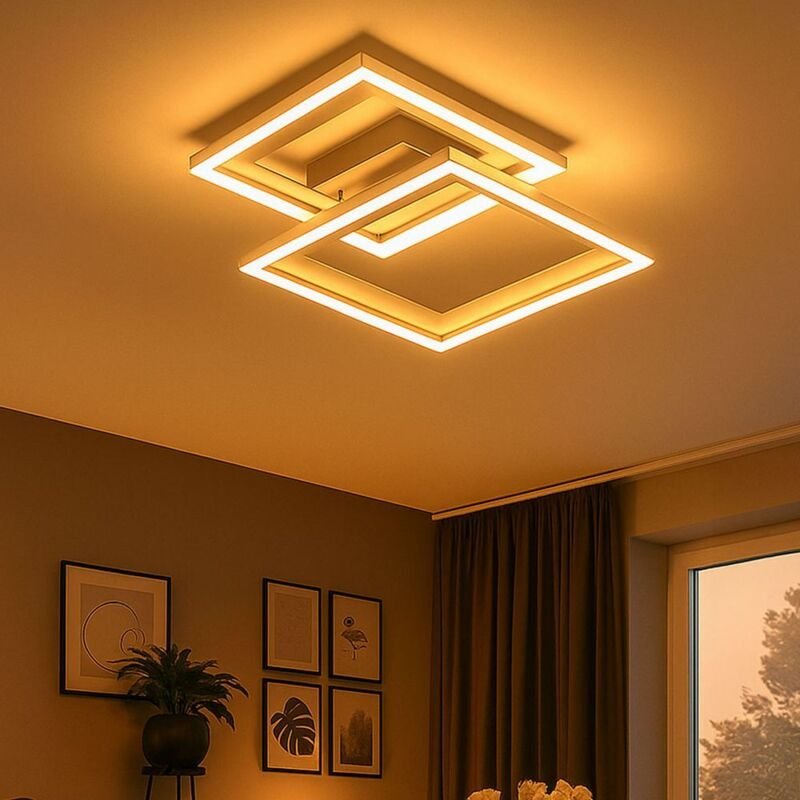 Briloner - led Deckenlampe Deckenleuchte Wohnzimmerlampe Esszimmerleuchte Schlafzimmerlampe, Metall Aluminium, Fernbedie...