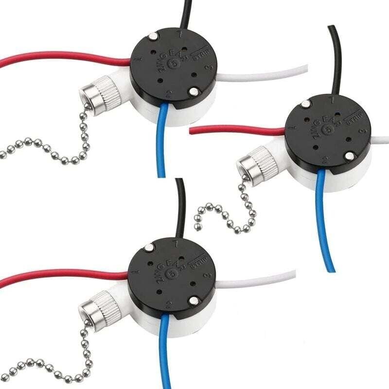 3er-Pack 3-Gang-4-Draht-Zugkettenschalter für Deckenventilator