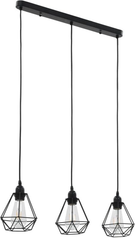 Deckenleuchte mit Diamant-Design Schwarz 3 x E27 Glühbirnen Vidaxl