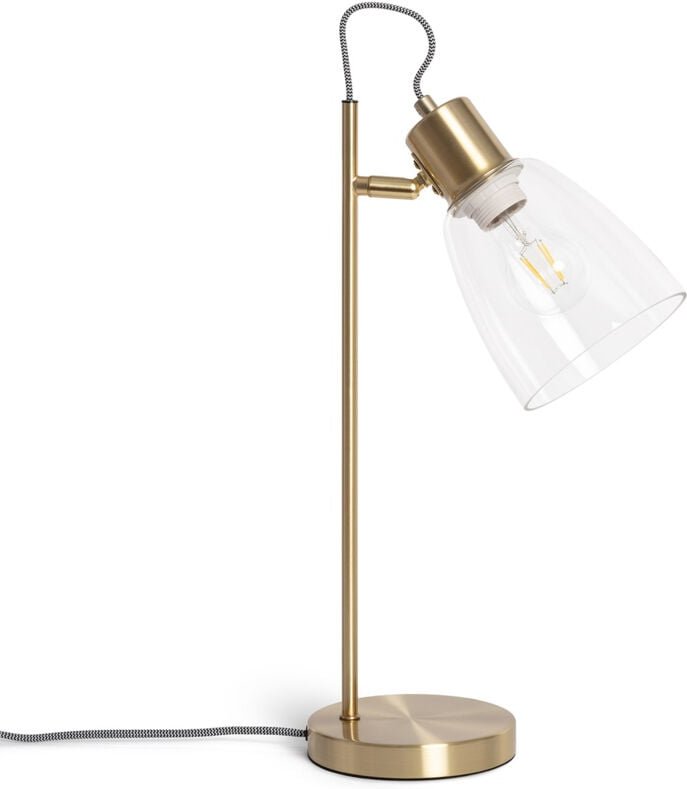Ledkia - Tischlampe Metall und Glas Shirley Gold