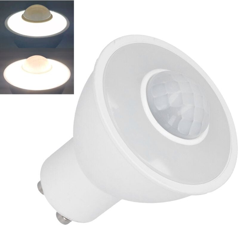 Ej.life - Ejoyous led Bewegungssensor Glühbirne, 5W GU10 pir Sensorlampe LED-Lampen mit Bewegungssensor Kaltes Weiß 6000...