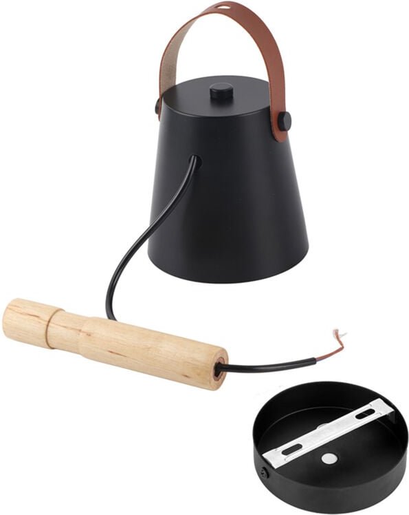 Moderne Holz Eisen Schlafzimmer Wandhalterung Lampe Veranda Korridor Leuchte Leuchte Raumdekor (schwarz) - Eosnow