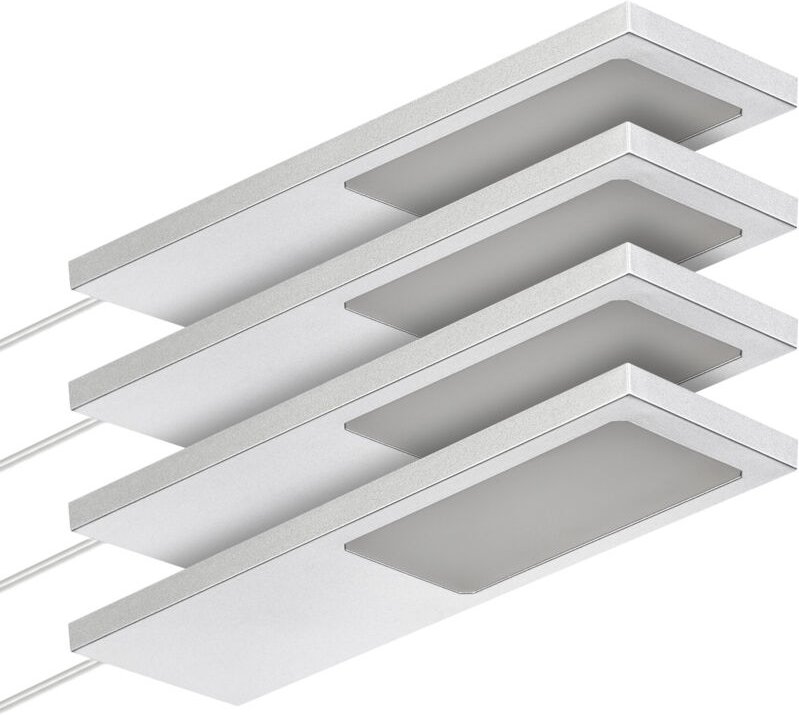 So-tech - sotech LED-Möbelleuchte giulia ii ohne Sensor silbergrau, 2700K warmweiß inkl. Trafo & Verteiler, 4er Set
