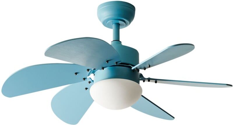 Beliani - Deckenventilator mit Licht Ventilator Blau Kunststoff und Sperrholz Fernbedienung Modernes skandinavisches Woh...