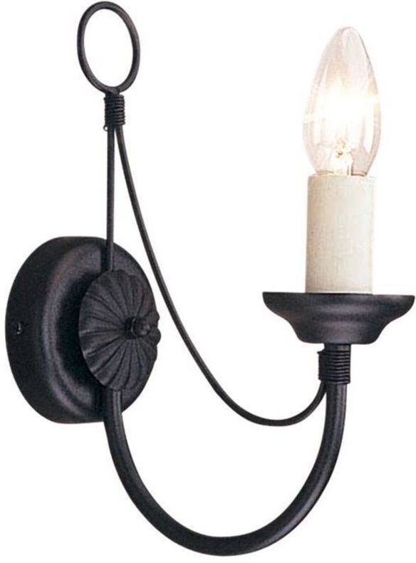 Carisbrooke - 1 Licht Innenkerze Wandleuchte Schwarz, E14 - Elstead