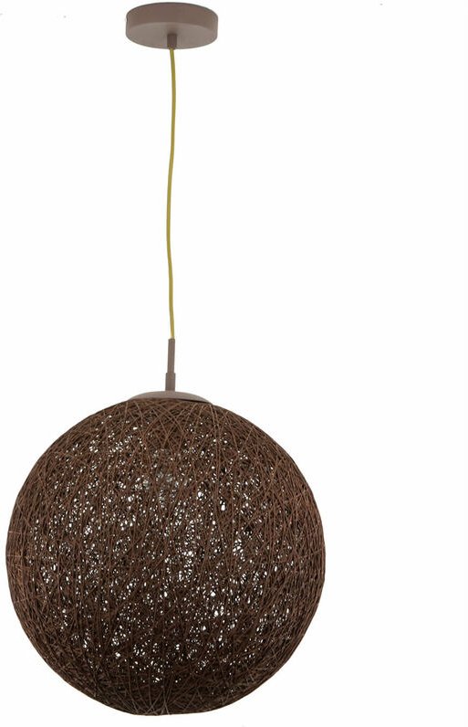 Hängelampe rund Kugel Schirm Metall Geflecht Braun