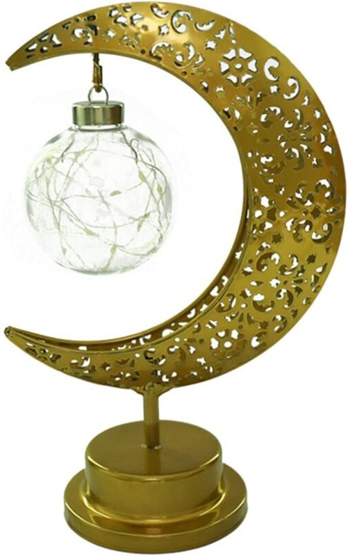 Mondlampe AUKTION METALL Ramadan-Lampe Warmweiße Lampe Tischlampe